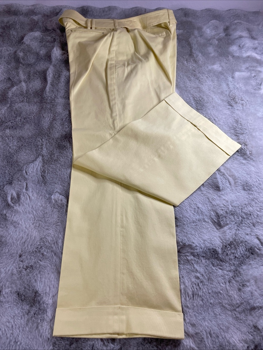 Larry Levine Pale Yellow Pleated Dress Pants-0197